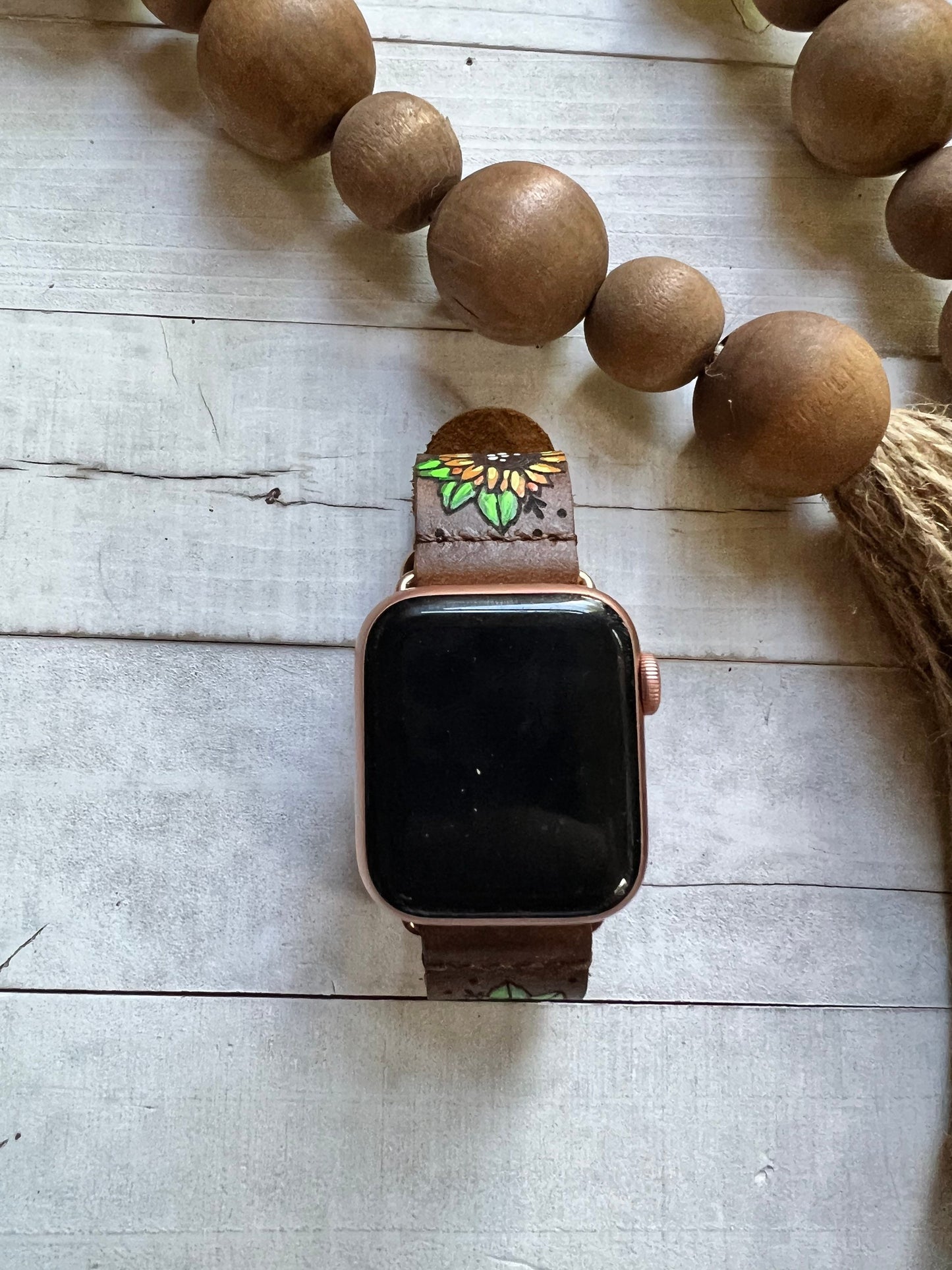 Sunflowers Leather Smart Watch Band