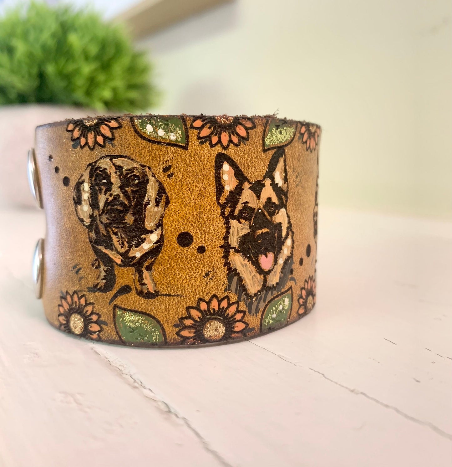 Dog Breed Leather Cuff