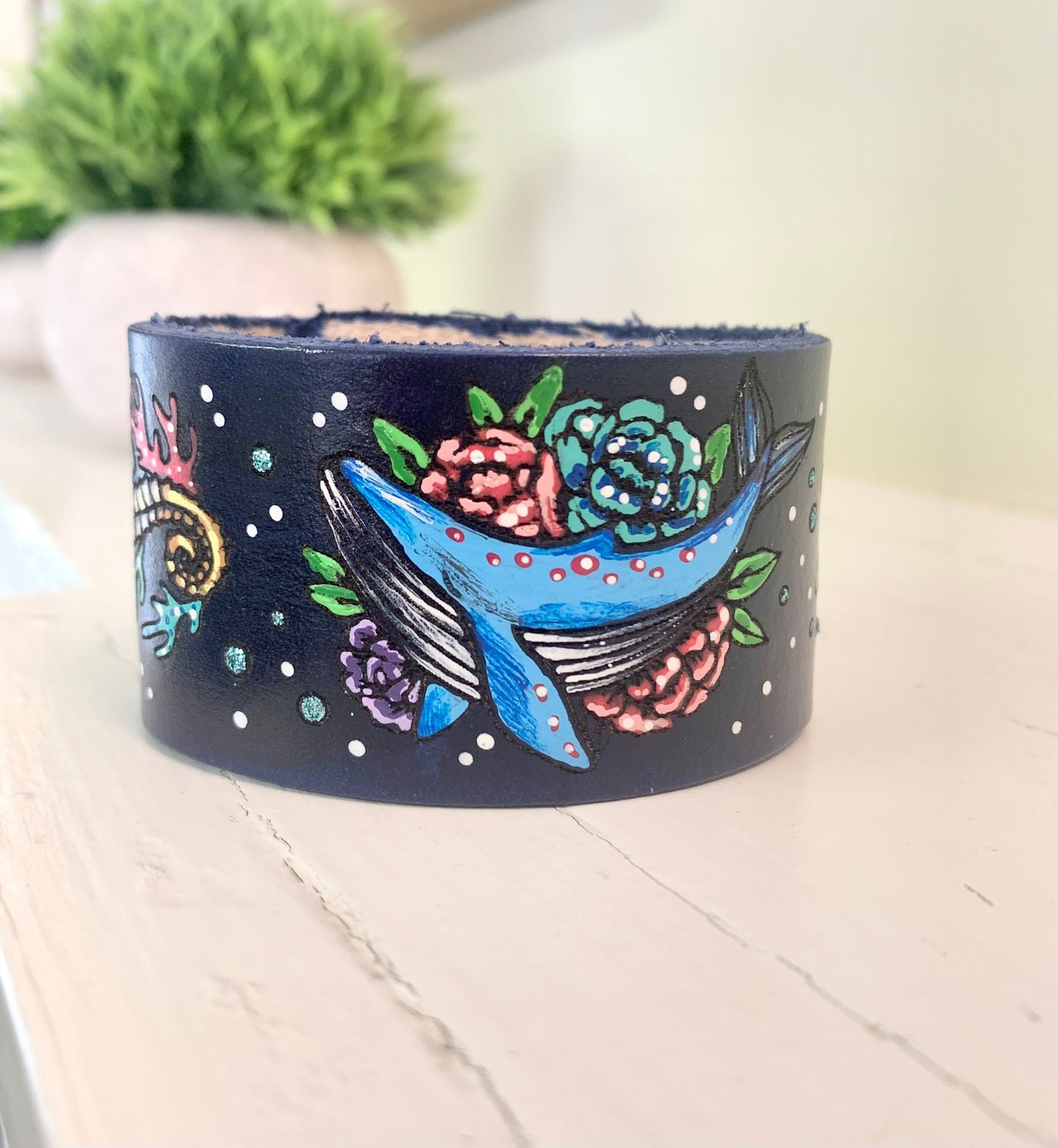 Tropical Beach Leather Cuff