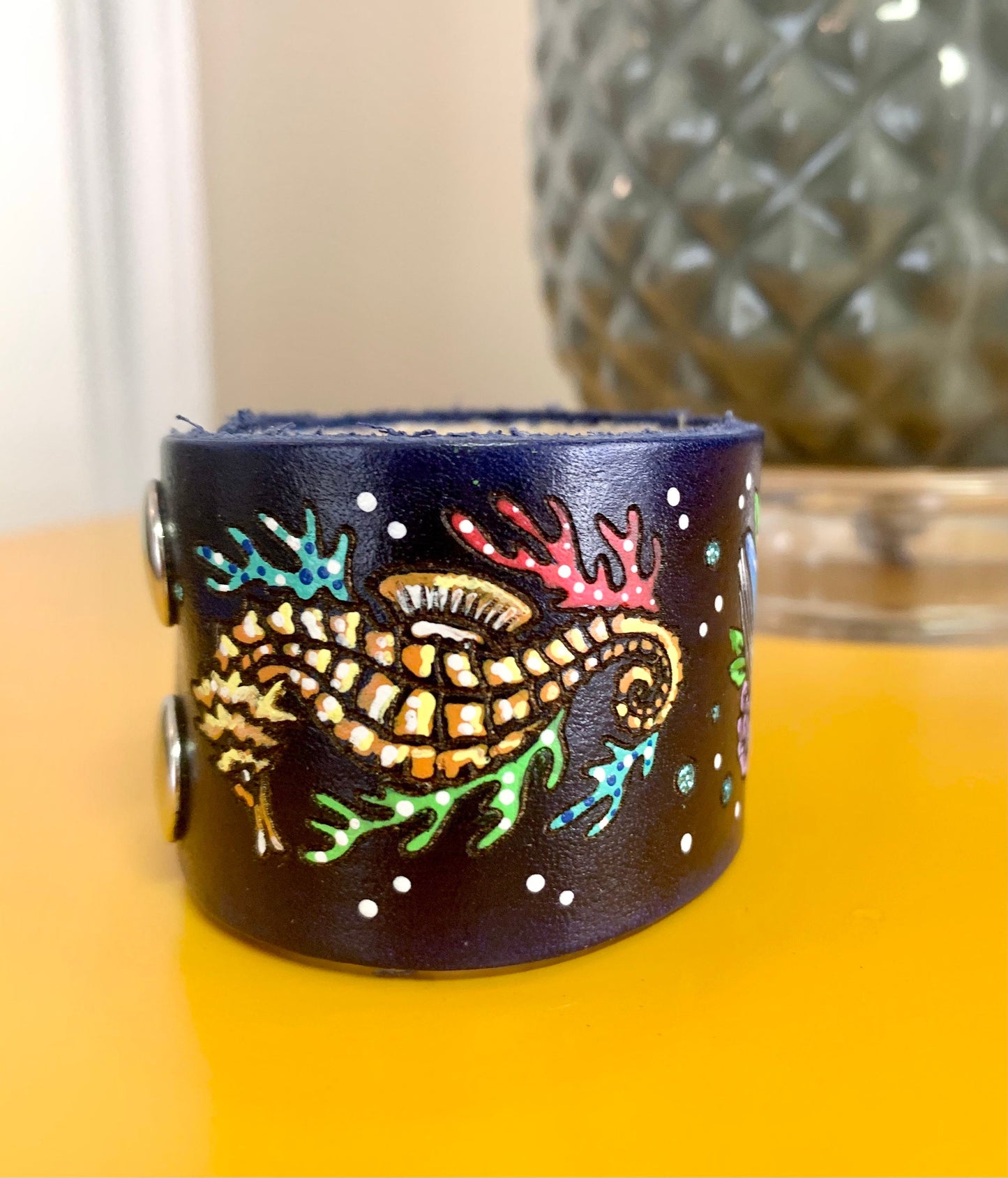 Tropical Beach Leather Cuff