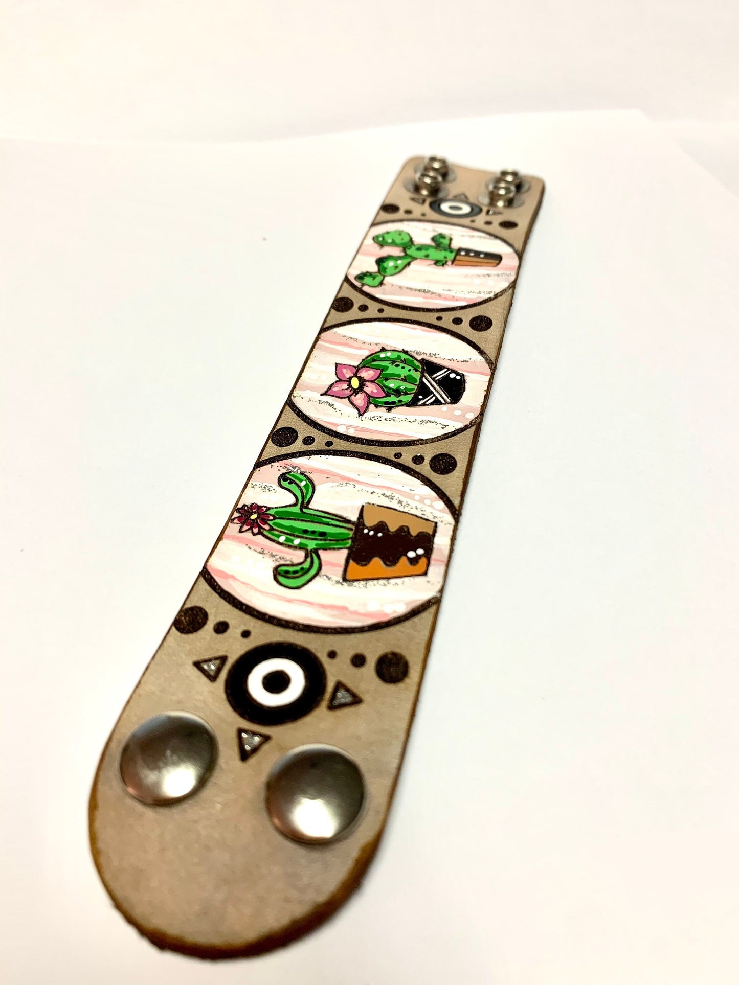 Desert Cactus Style Leather Cuff