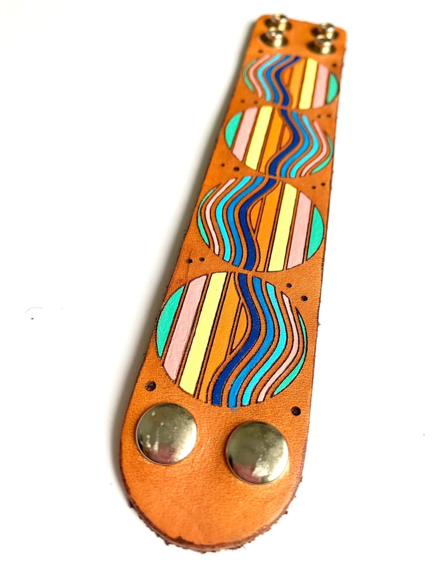 Retro 70s 80s Beach Bohemian Style Leather Cuff