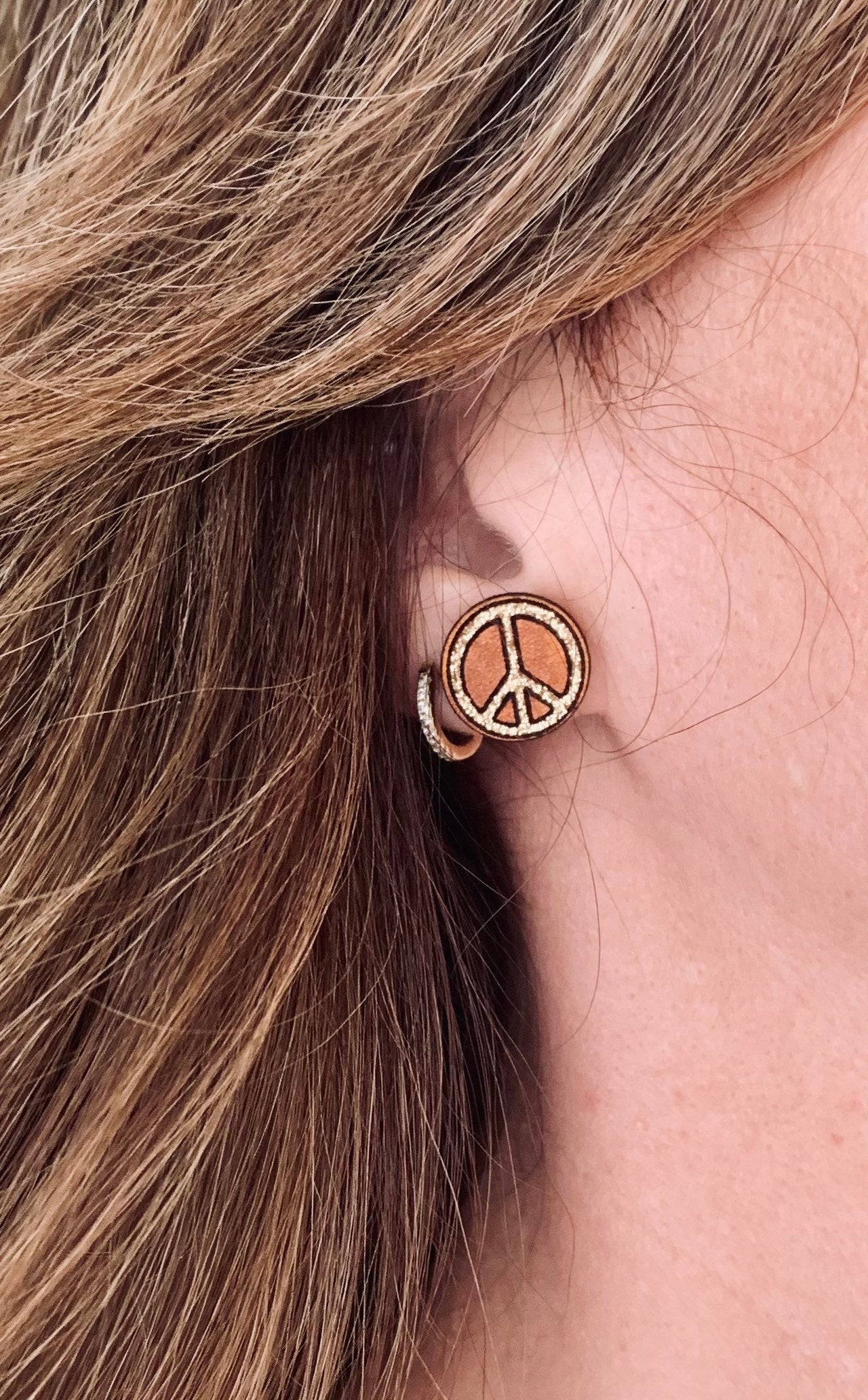 Peace Sign Stud Earrings