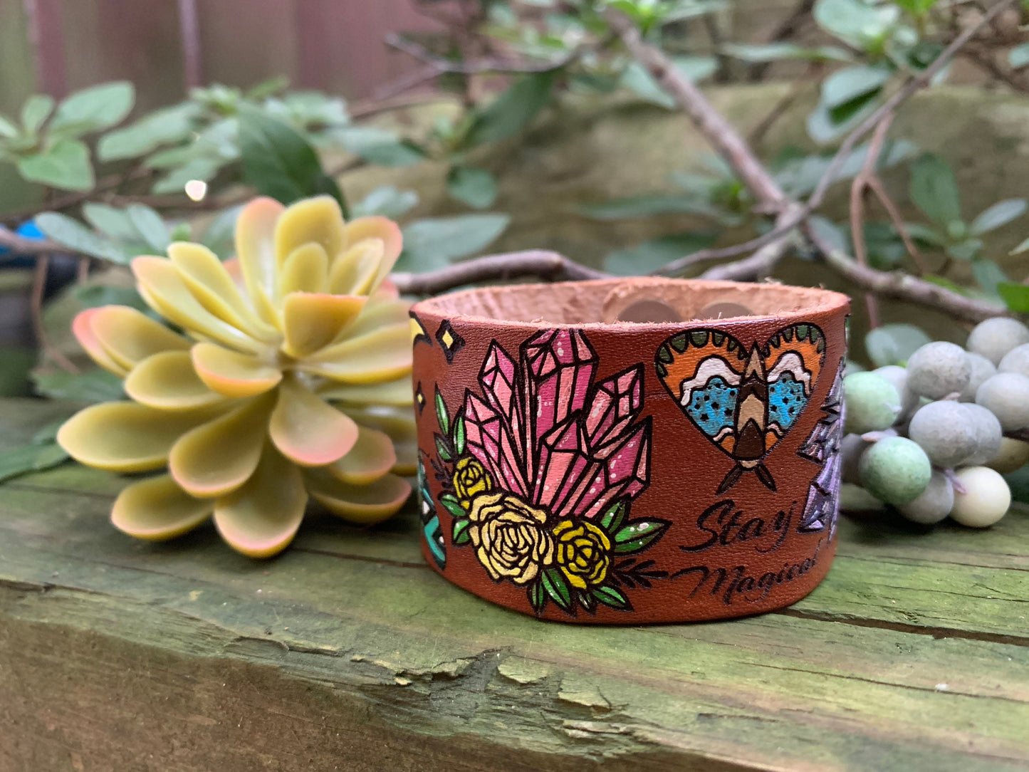 Crystal Magic Leather Cuff