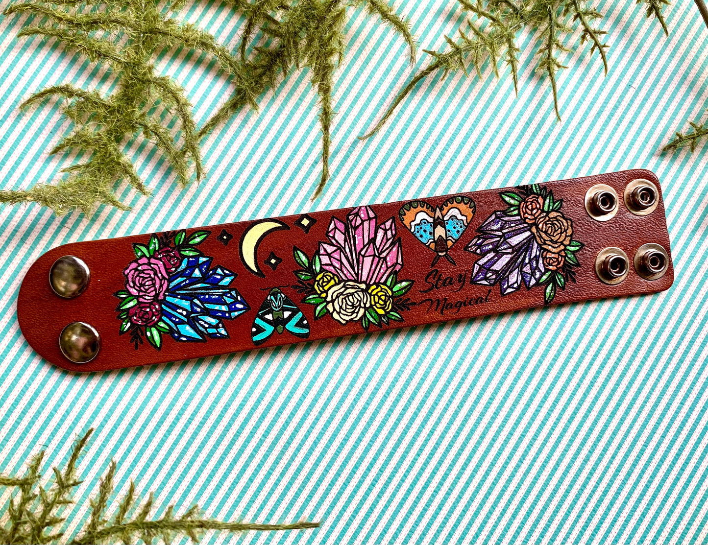 Crystal Magic Leather Cuff