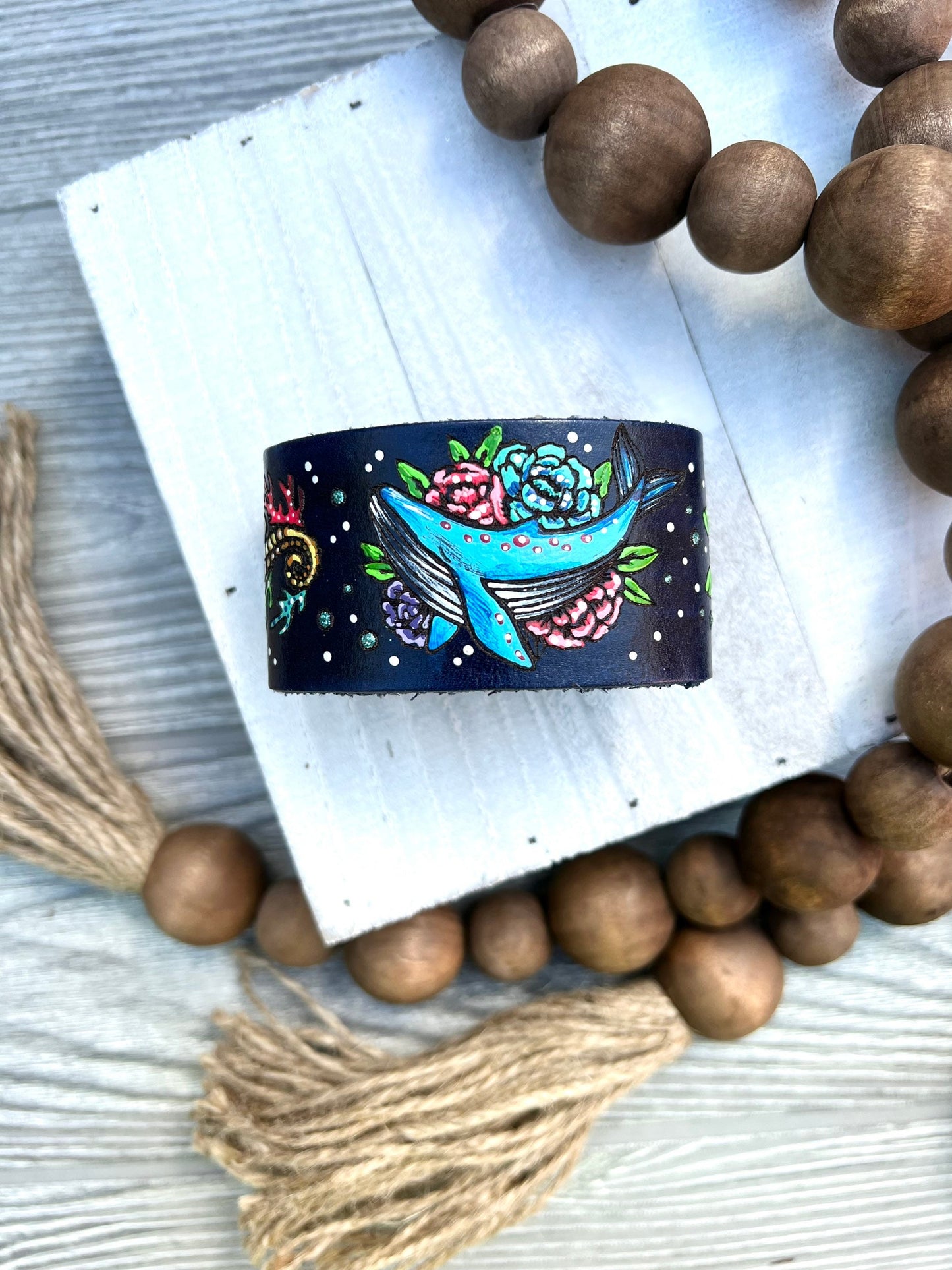 Tropical Beach Leather Cuff