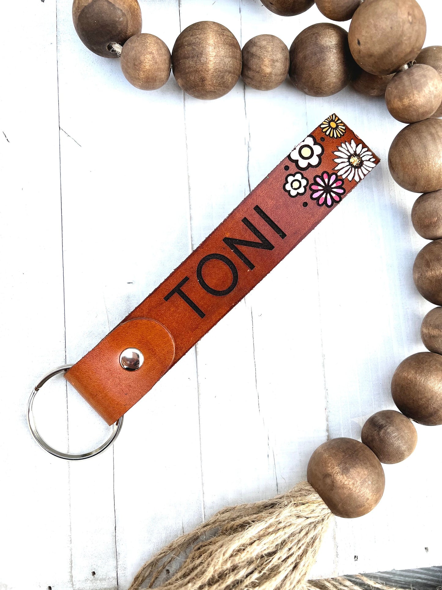 Vibrant Flower Key Ring