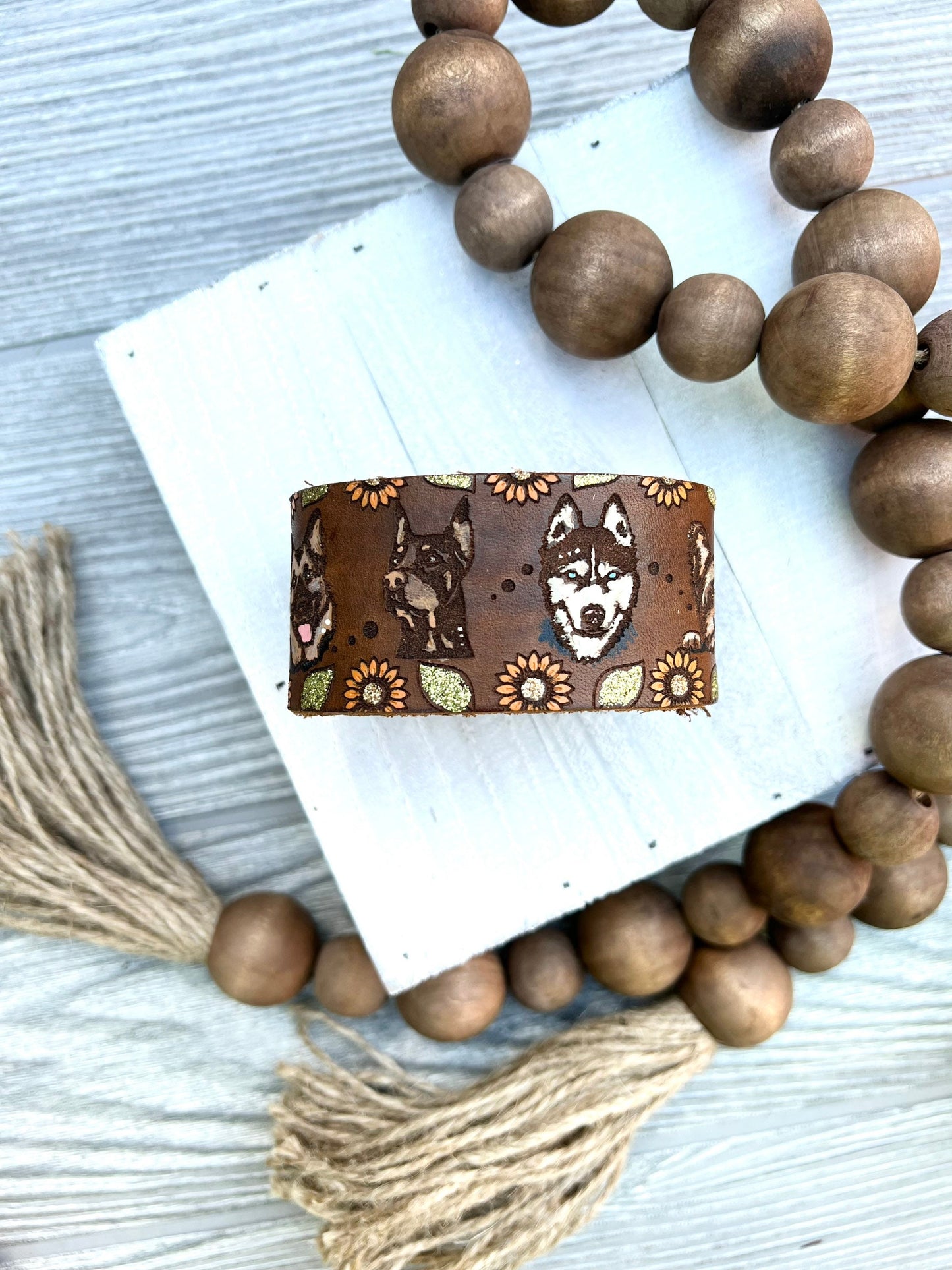 Dog Breed Leather Cuff