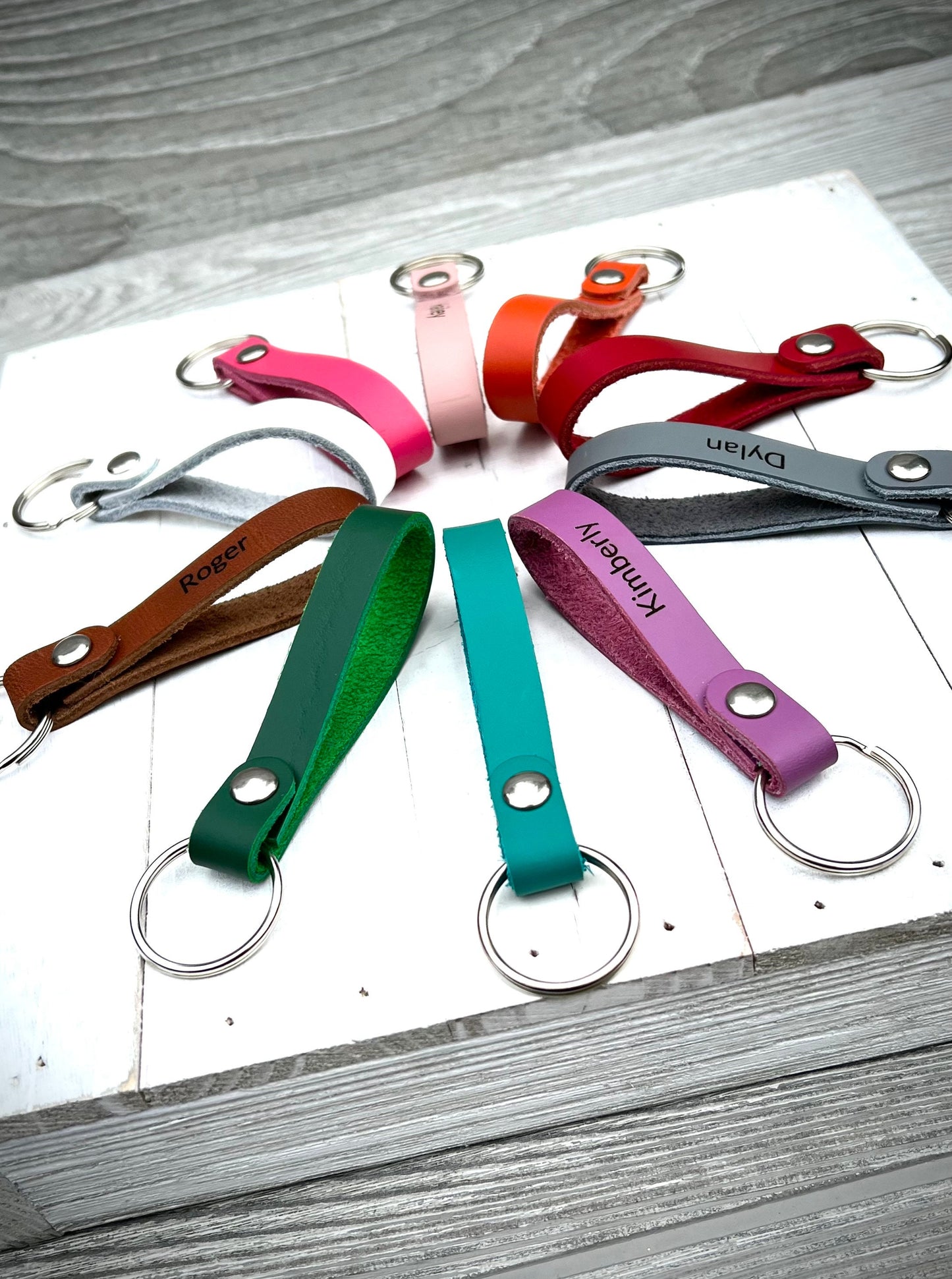 Personalized Leather Key Ring