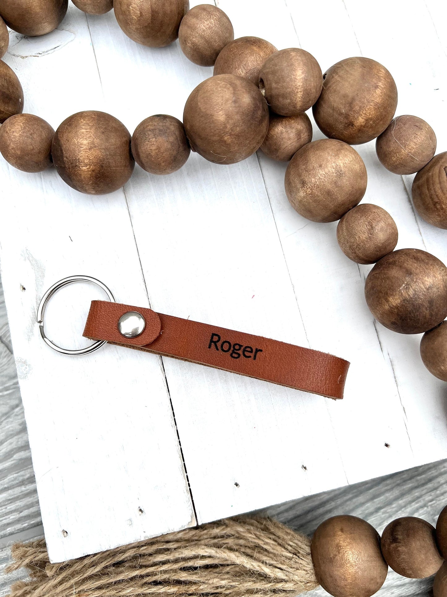 Personalized Leather Key Ring