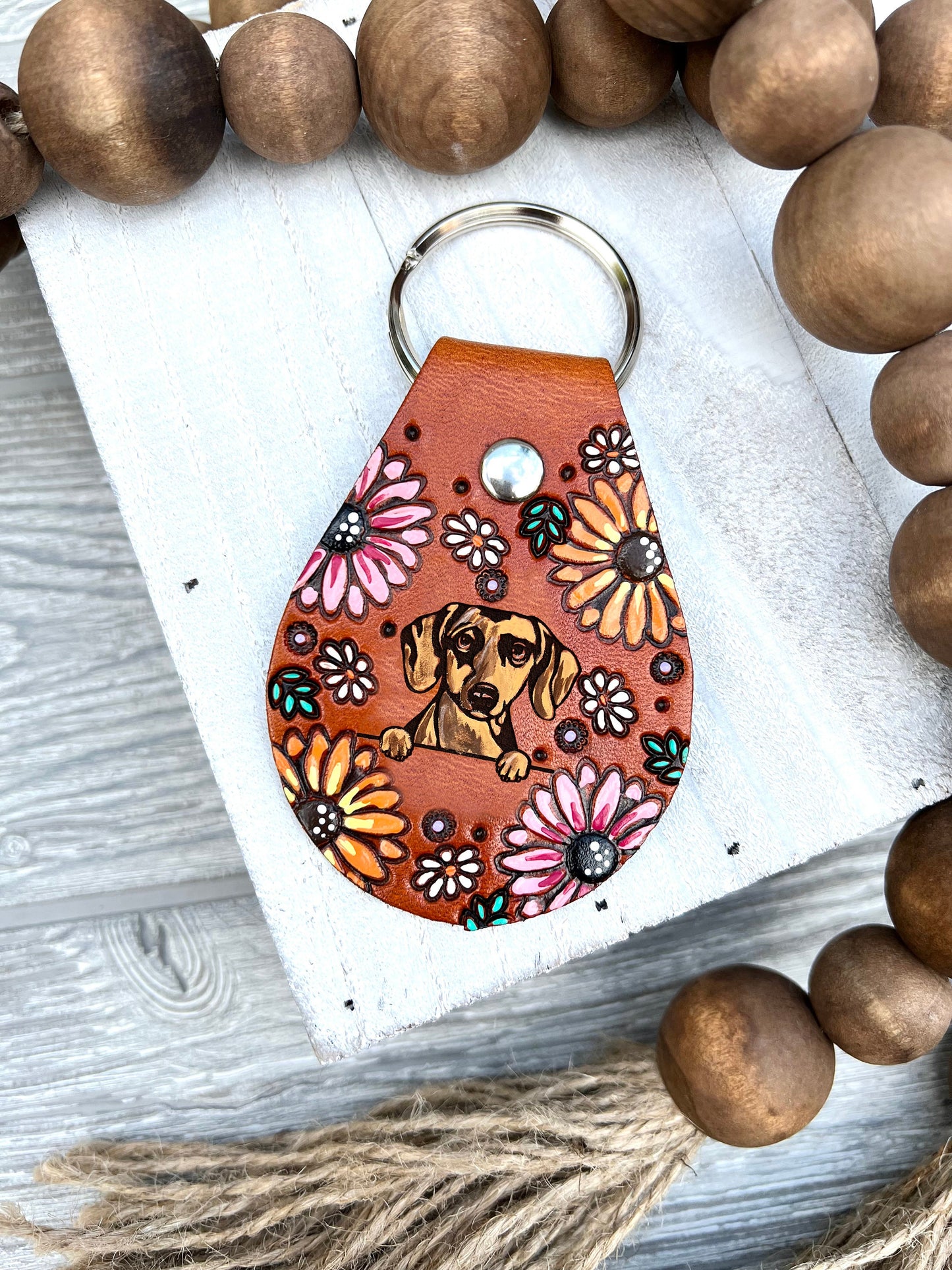 Dog Breed Leather Key Chain