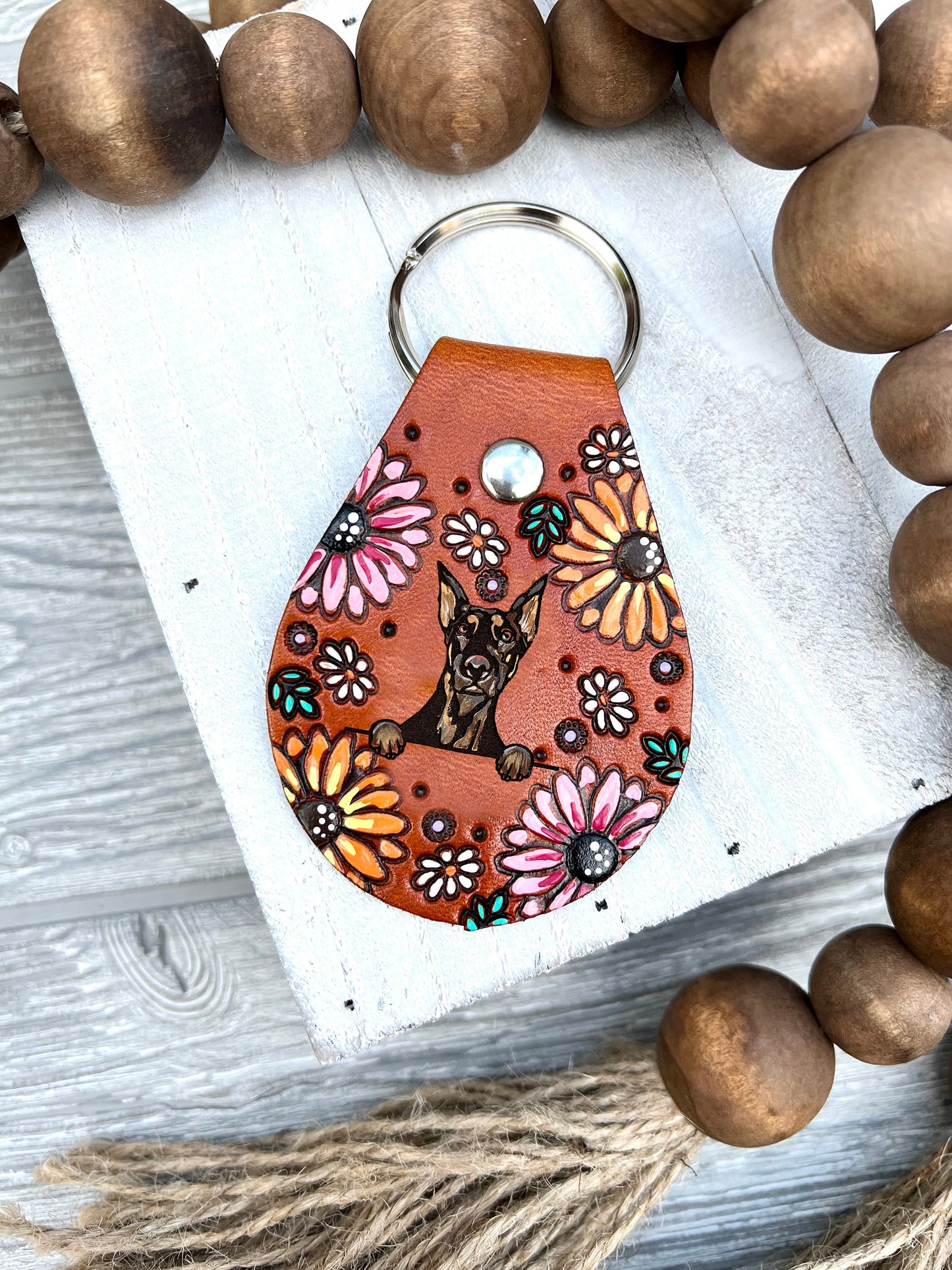 Dog Breed Leather Key Chain