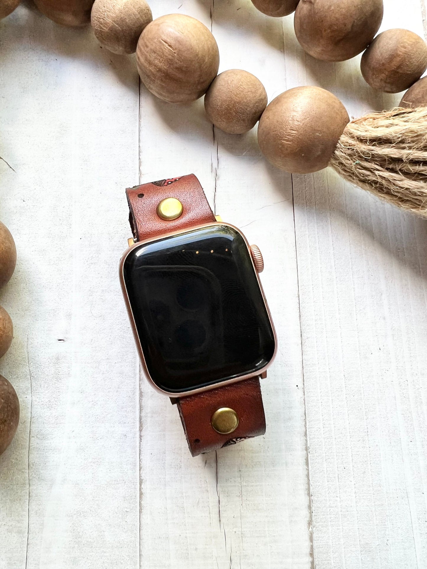 Merry Mushroom Leather Watch Band