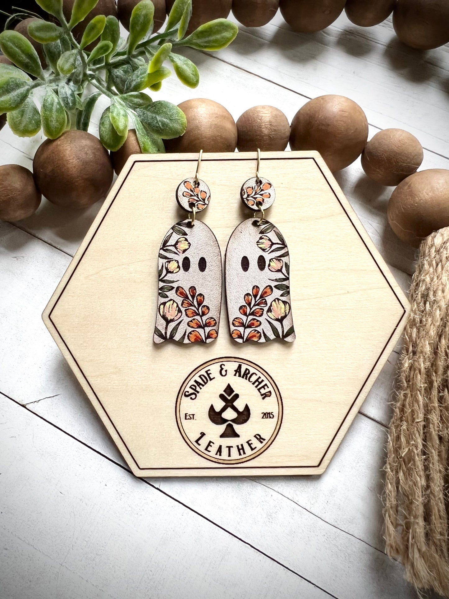 Floral Ghost Dangle Earrings