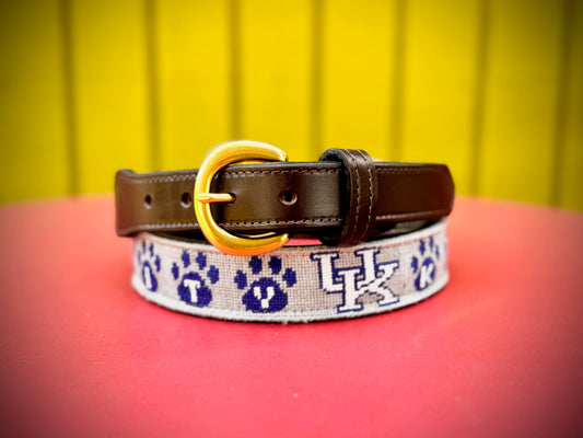 Needlepoint Belt Finishing - Bridle Leather