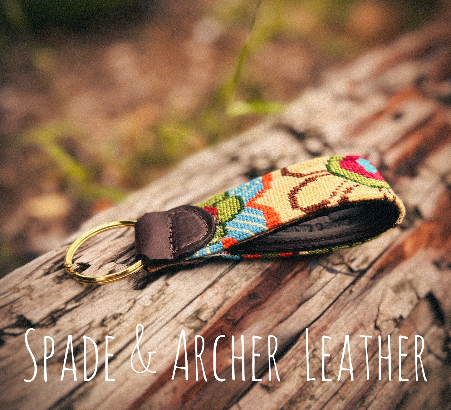 Needlepoint Loop Key Chain Finishing - Bridle Leather