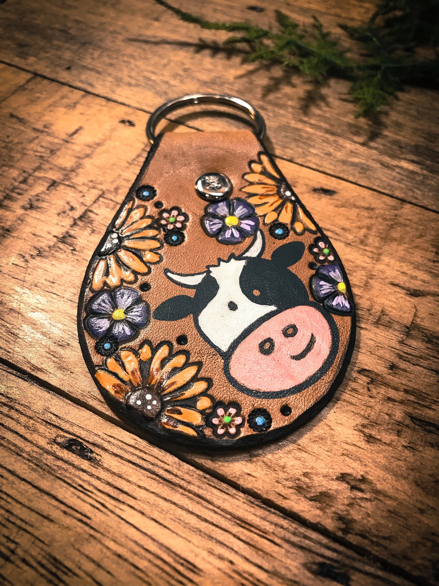Holstein Cow Key Ring