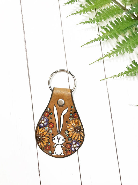 Painted Bunny Key Ring