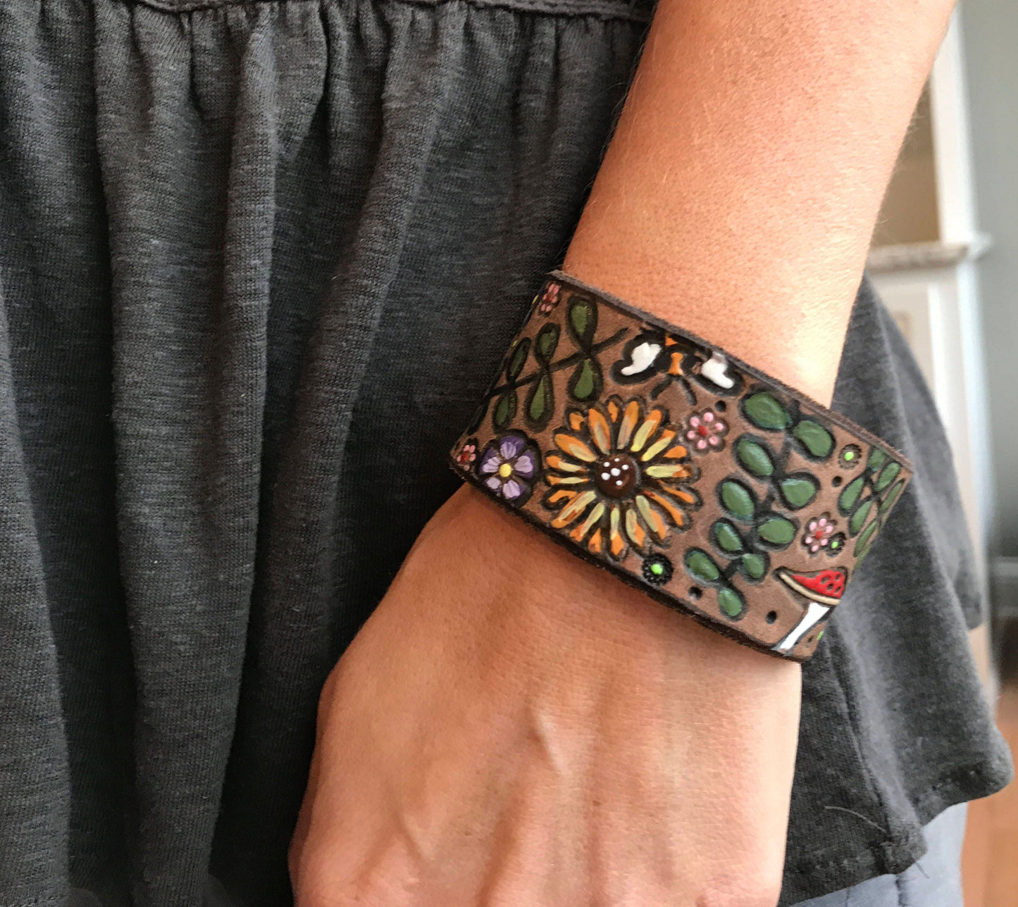 Bohemian Style Leather Cuff