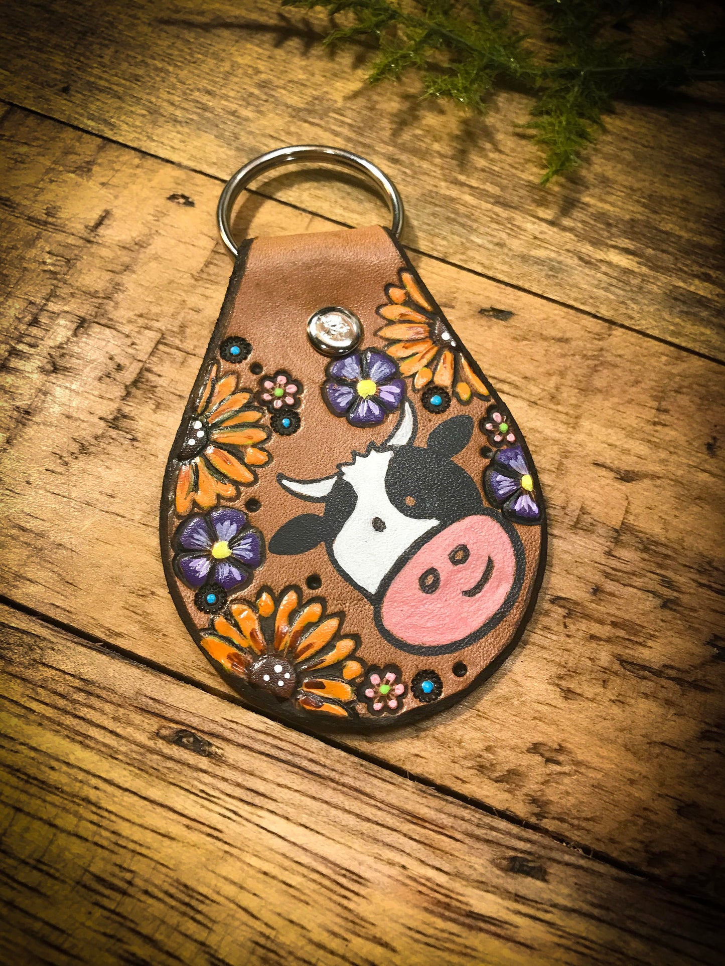 Holstein Cow Key Ring