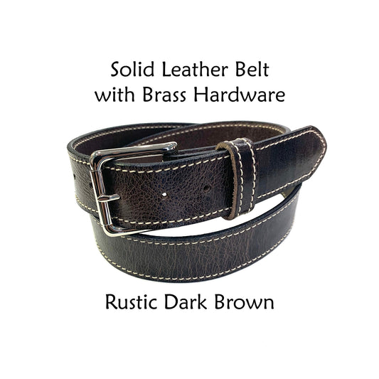 Rustic Dark Brown Leather Belt