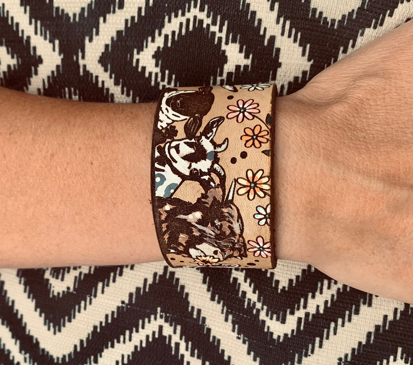 Farm Animal Leather Cuff