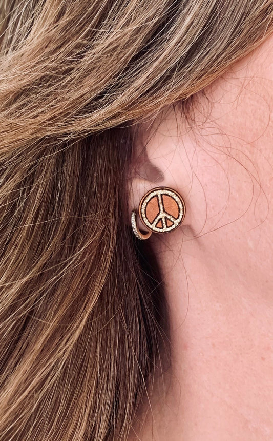 Peace Sign Stud Earrings