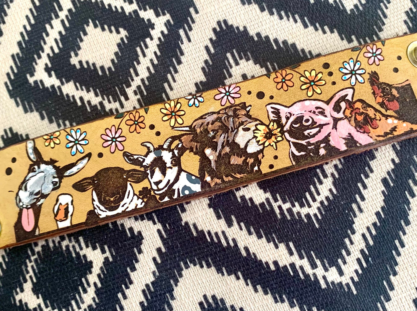 Farm Animal Leather Cuff