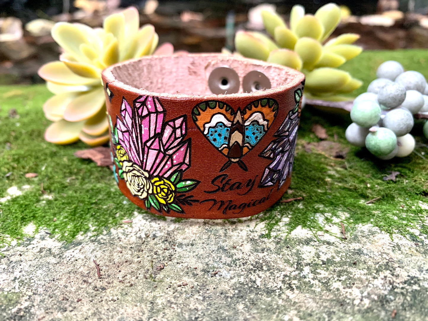 Crystal Magic Leather Cuff