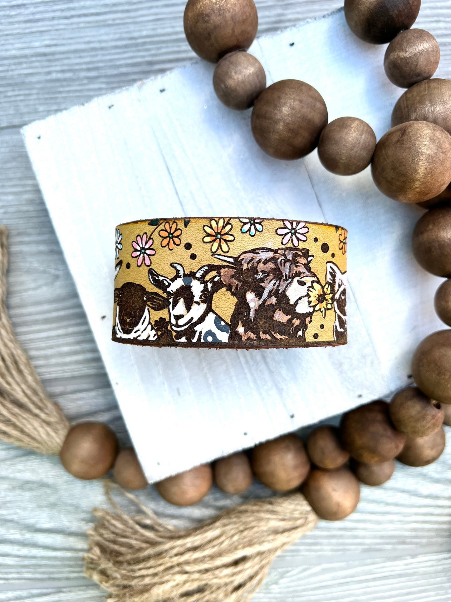 Farm Animal Leather Cuff