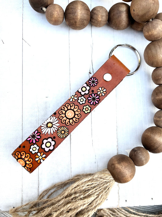 Vibrant Flower Key Ring