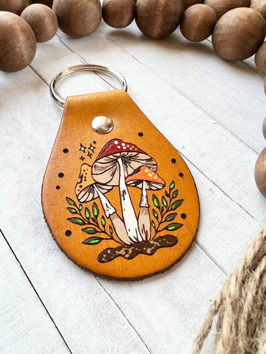 Retro Mushroom Key Ring