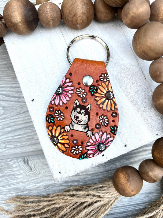 Dog Breed Leather Key Chain