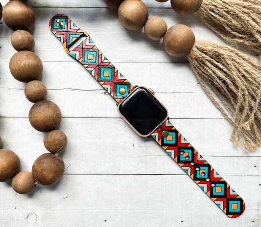 Aztec Bohemian Leather Smart Watch Band