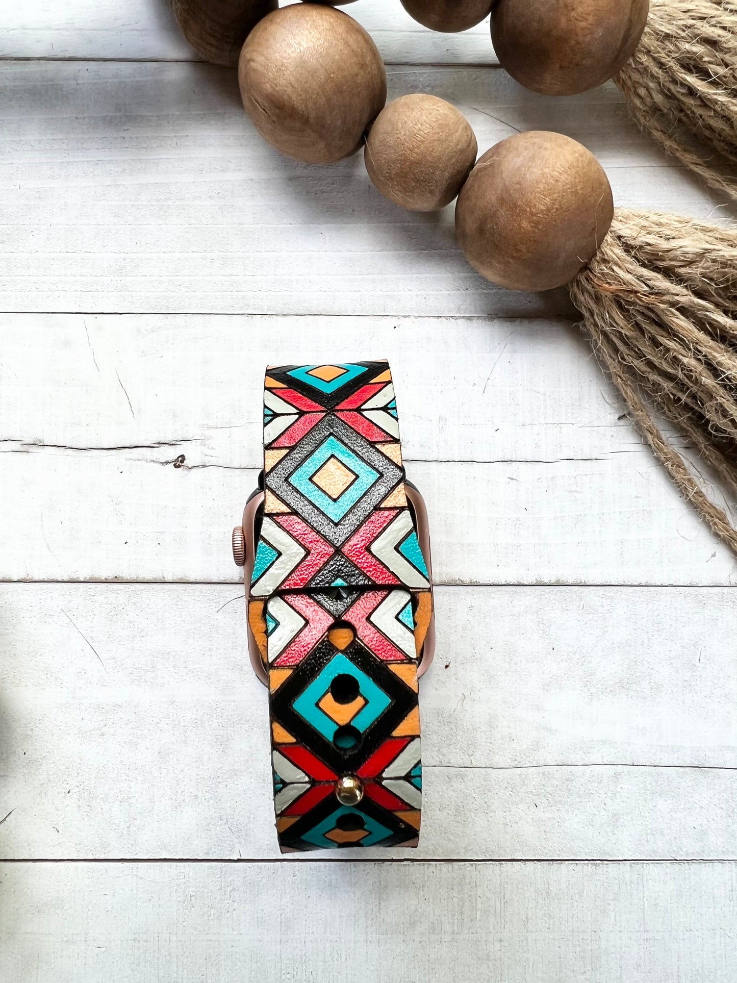 Aztec Bohemian Leather Smart Watch Band