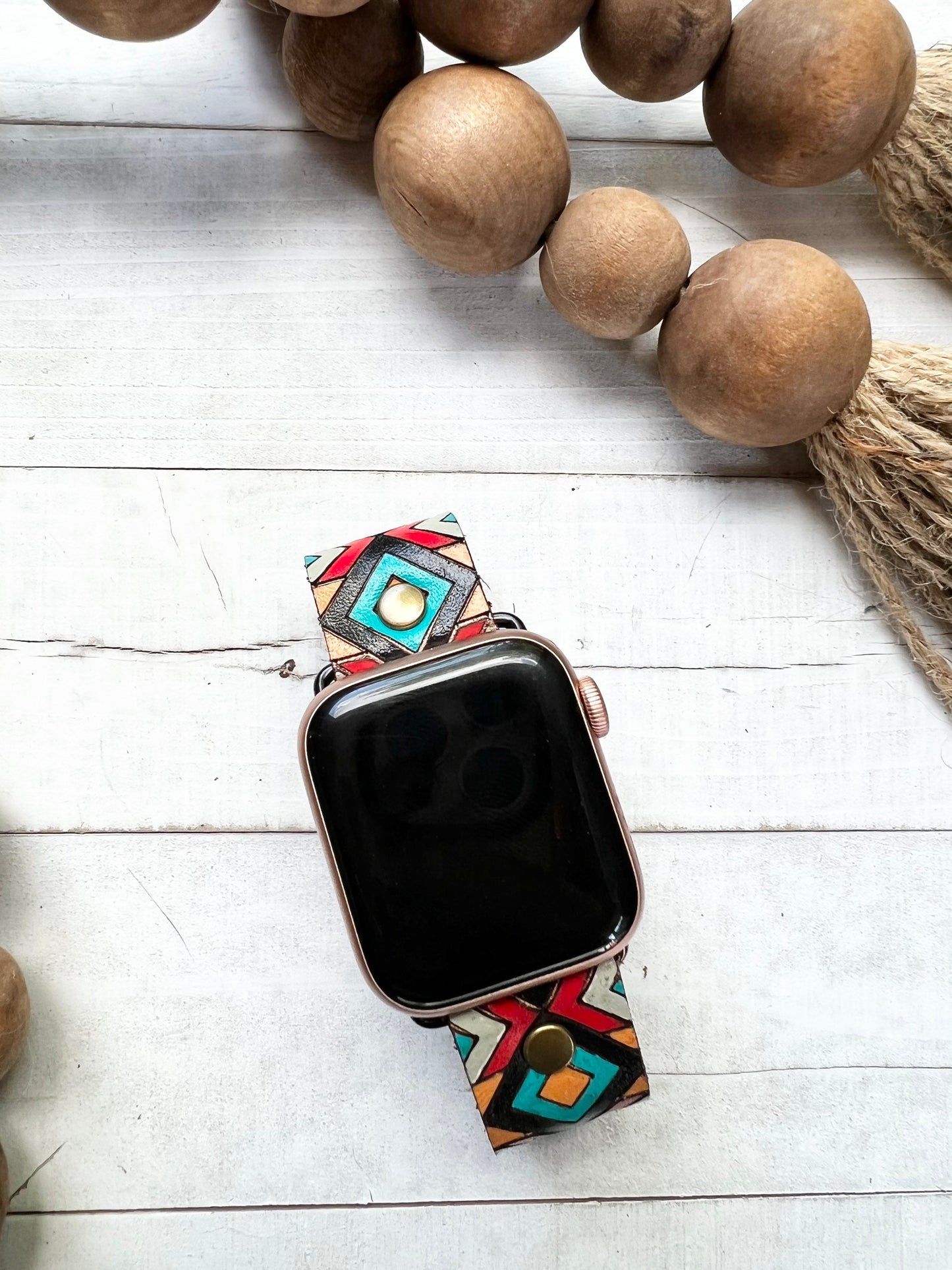 Aztec Bohemian Leather Smart Watch Band