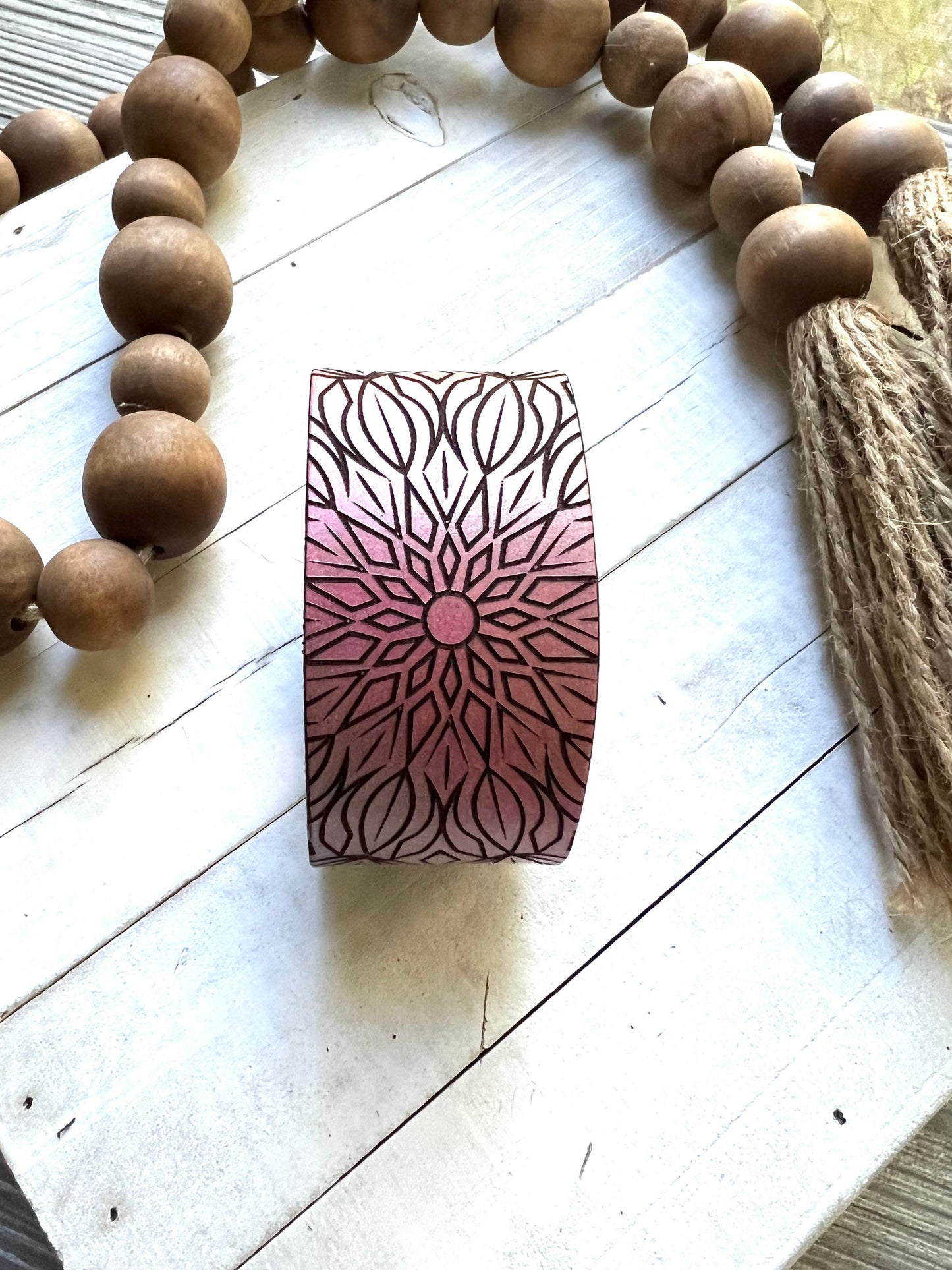 Mandala Multicolor Leather Cuff