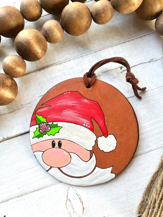 Leather Ornament Santa Claus