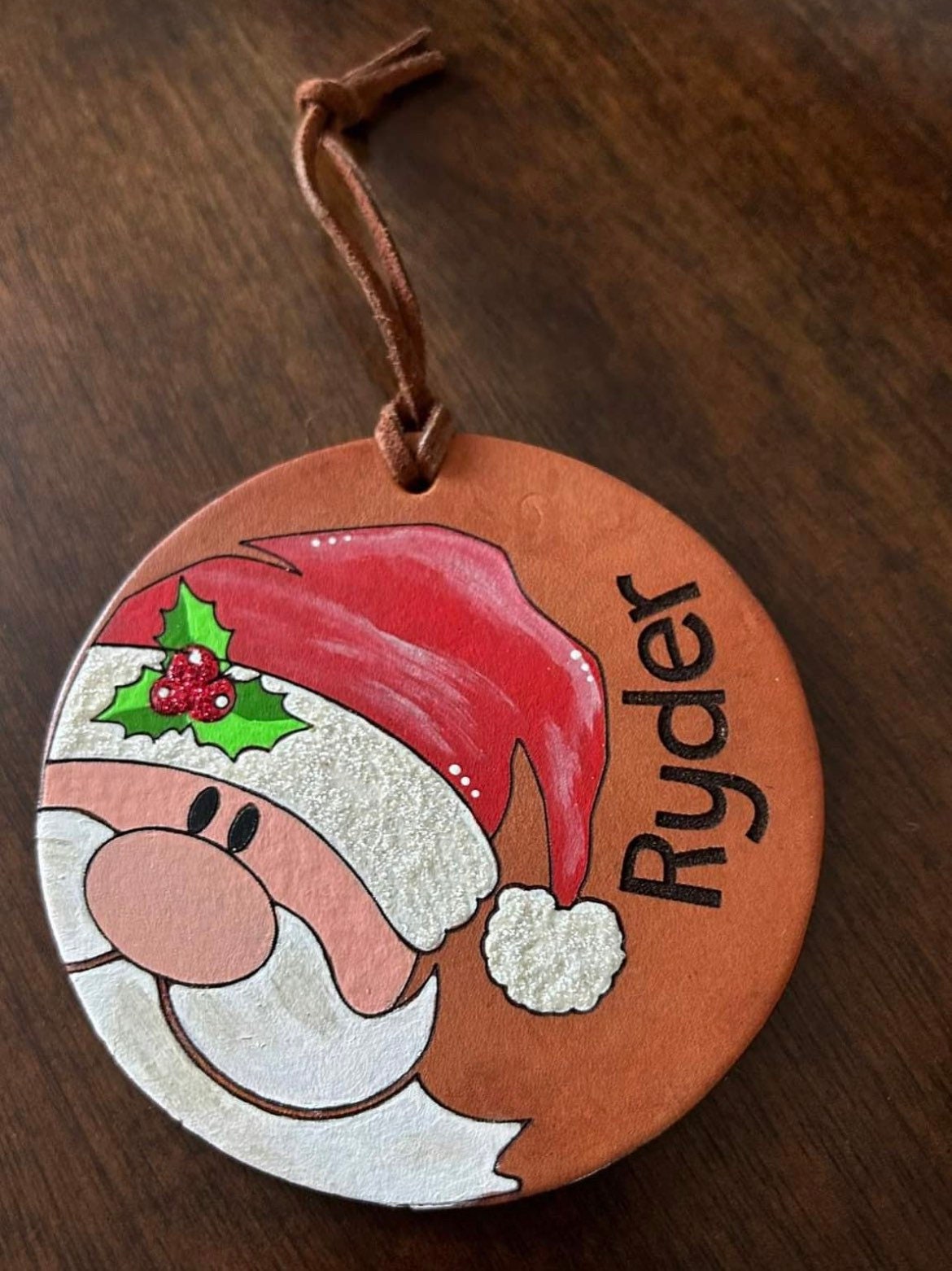 Leather Ornament Santa Claus